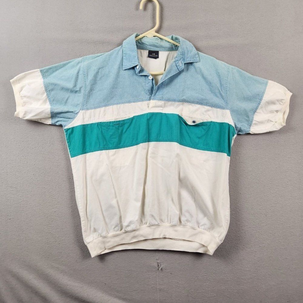 Vtg Sir William Collared Pullover Short Sleeve Polo Shirt Men's Size L